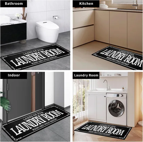 Miniatura 6 de Alfombra antideslizante de goma con parte trasera de goma de 20 x 47 pulgadas, decoración de cocina y granja, tapetes para cuarto de baño y cuarto