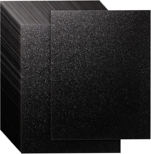 Bright Creations Papel de cartulina negra con purpurina – Acabado brillante para álbumes de recortes y papel de manualidades – Cartulina negra