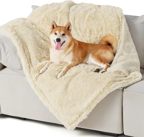 Miniatura 30 de Bedsure Mantas para perros grandes, manta impermeable mullida para perro para protector de sofá y cama, lavable, manta mullida de piel sintética Gris