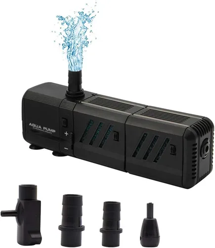 MQ Bomba de agua sumergible de 400 GPH (1500 L/H, 15 W) con filtros y boquillas de agua, ultra silenciosa para acuario, pecera, estanque, fuente,