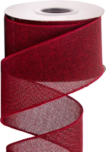Miniatura 9 de Ribbli Cinta con alambre de arpillera azul bebé, 2-1/2 pulgadas x 10 yardas continuas, cinta de borde con alambre para lazo grande, corona