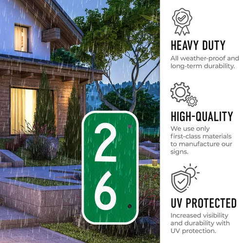 Miniatura 6 de Letrero de dirección 911, letrero reflectante vertical de buzón de emergencia personalizado, ideal para entrada, edificios de unidades múltiples