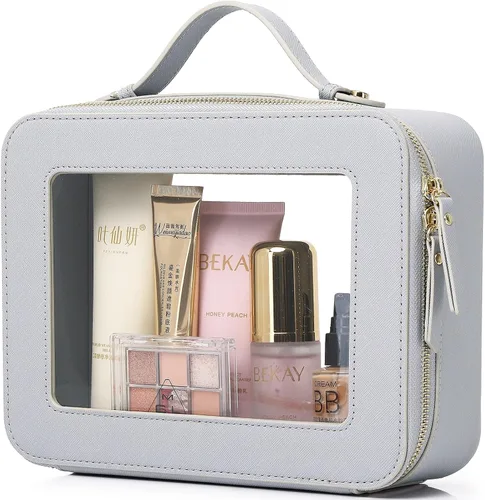 Miniatura 56 de Pinkmik Pequeña bolsa de maquillaje, mini estuche transparente para maquillaje y neceser con cremallera, organizador de bolsos para mujer