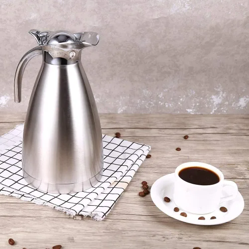 Miniatura 2 de Jarra térmica aislada para café – Olla caliente de acero inoxidable sellada al vacío de doble pared para café, té y bebidas calientes, apta