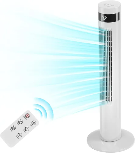 Miniatura 14 de Antarctic Star Ventilador de torre Ventilador oscilante de 85°, enfriamiento silencioso, temporizador de 12 horas, control remoto, sin aspas