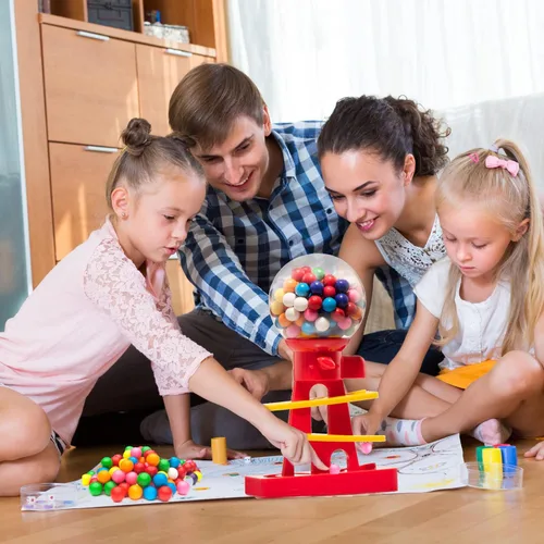 Miniatura 2 de Máquina de chicles Tower para niños - máquina de chicles de 10 pulgadas y banco de juguetes - dispensador de máquina de dulces incluye 25 bolas
