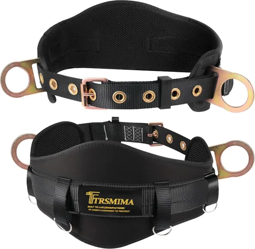 Cinturón de escalada con arnés de seguridad TRSMIMA - Protección contra caídas para cuerpo negro, hombres, techo, árbol, trabajo, hebilla de