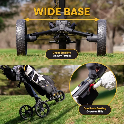 Miniatura 6 de OMADA GOLF Trilite Carrito de Golf Push Carrito de Golf Ligero y Plegable Soporte Ajustable para Bolsa de Golf
