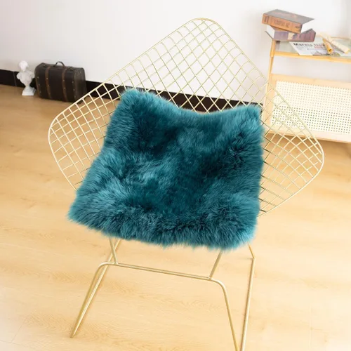 Miniatura 6 de LLB Fundas de Piel de Oveja para Silla Cojines de Silla de Oficina Almohadillas de Silla de Comedor Cojín de Asiento de Silla de Escritorio