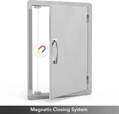 Miniatura 3 de Stanbroil Puerta de acceso vertical simple de acero inoxidable, 17 1/4 pulgadas por 24 1/4 pulgadas