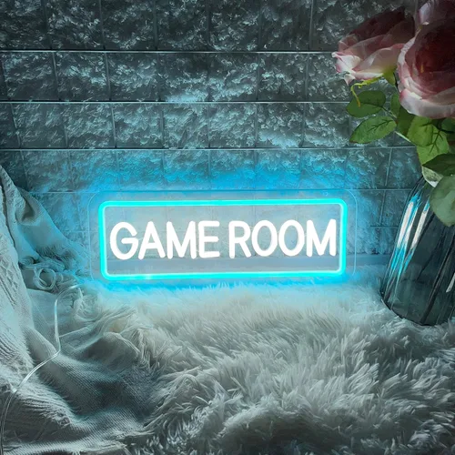Miniatura 5 de Letrero de neón para sala de juegos para decoración de pared de juegos, luz de neón LED con alimentación por USB, habitación de adolescente, 2-Azul