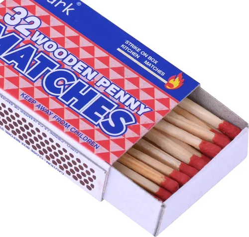 Miniatura 6 de Spark Paquete de 100 fósforos de seguridad de madera – 32 unidades de huelga en caja para cocina, camping, emergencia, iniciador de incendios