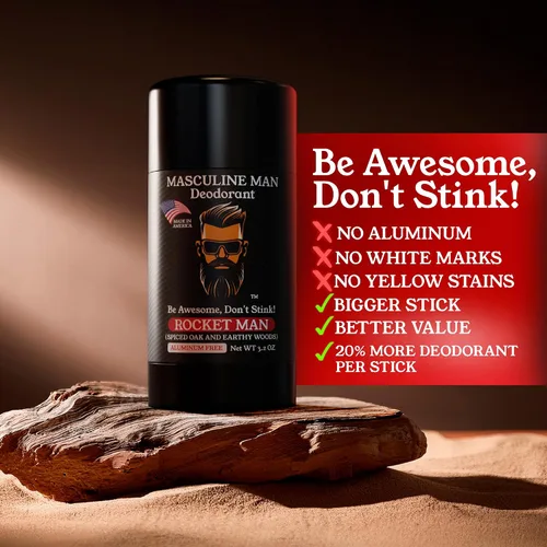 Miniatura 5 de Desodorante para hombres – Desodorante para hombre sin aluminio – Desodorantes naturales de tamaño de viaje – Protección contra el sudor