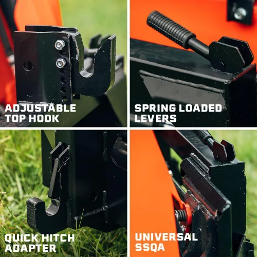 Miniatura 4 de Titan Attachments Adaptador de Enganche Rápido de 3 Puntos, Universal de Tamaño Completo, Compatible con Implementos Cat 1, Capacidad