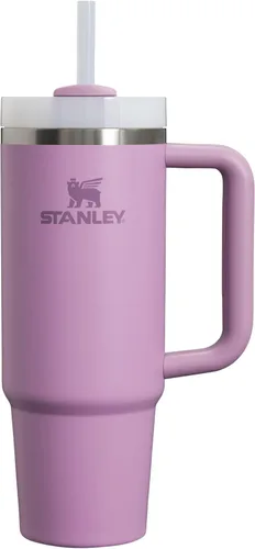 Miniatura 165 de Stanley Quencher H2.0 - Vaso de acero inoxidable con asa, pajilla y tapa FlowState giratoria de 3 posiciones; aislamiento térmico, sin BPA; apto