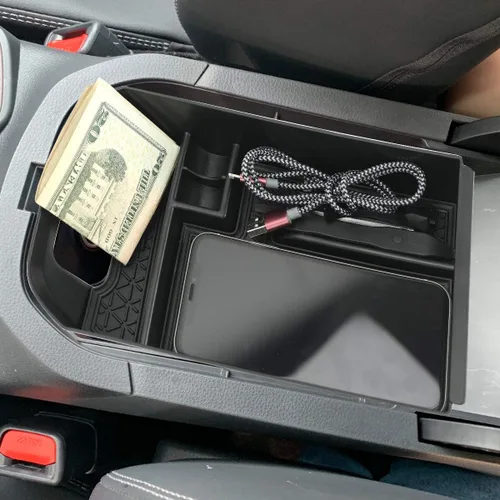 Miniatura 9 de D-Lumina Organizador de consola central RAV-4 - Compatible con Toyota RAV4 2019 2020 2021 2022 2023 2024 2025 - Bandeja de almacenamiento secundaria