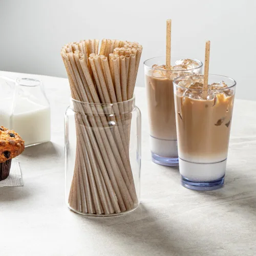 Miniatura 3 de Restaurantware-Basic Nature Disposable Straws,Sustainable Straws - Sturdy, Won't Alter Flavors, Brown PLA/Coffee Ground Straw, For Hot And Cold