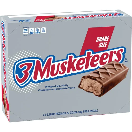 Miniatura 10 de 3 Musketeers - Barras de caramelo de chocolate con leche - Barras de chocolate de tamaño natural, barra de caramelo de 1.92 onzas (paquete de 36)