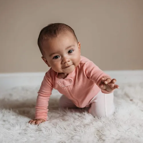 Miniatura 6 de HonestBaby Pijama de una pieza con cremallera frontal y pies para bebé niña