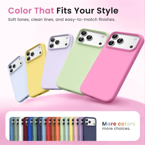 Miniatura 238 de GONEZ Funda de silicona para iPhone 15 Pro Max, compatible con Magsafe, protector de cámara + protector de pantalla, forro de microfibra suave