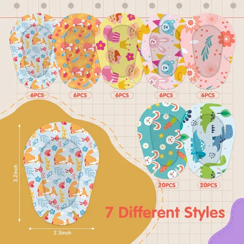 Miniatura 2 de Parches adhesivos para los ojos para niños, 70 unidades, bloqueo de luz, lindo diseño, vendajes adhesivos transpirables para niños pequeños