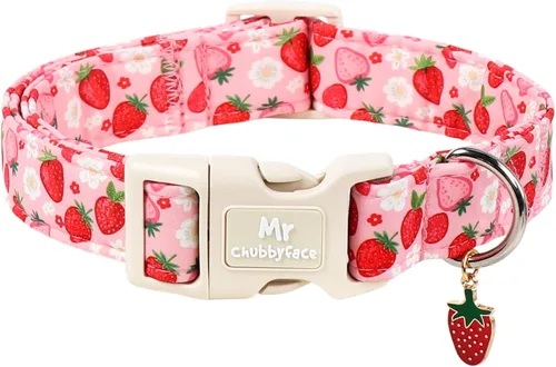 Miniatura 37 de MR.CHUBBYFACE· Collar de perro de primavera y verano, lindos collares de perro de limón verde, collar ajustable de tela natural suave para perros