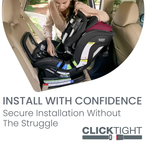Miniatura 6 de Britax Poplar S Asiento convertible para automóvil, asiento de automóvil 2 en 1 con diseño delgado de 17 pulgadas, tecnología ClickTight, ónix rubí