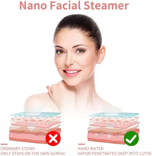Miniatura 2 de GETANYE Vaporizador Facial Nano Iónico – Penetración 10X para Facial, Desobstruye los Poros, Humidificador Hidratante de Spa con Kit de Eliminación