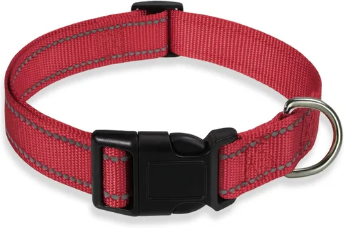Miniatura 14 de Collar reflectante para perros con hebilla ajustable de nailon de seguridad para perros pequeños, medianos y grandes, azul M Azul-cielo