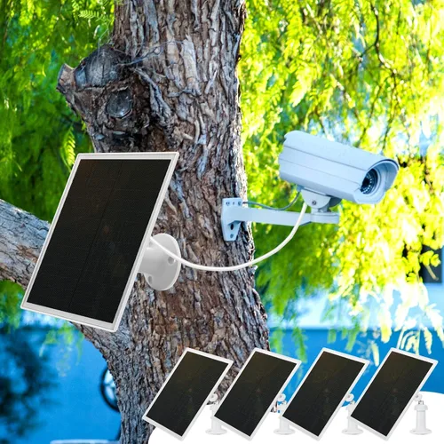 Miniatura 6 de Kanayu Paquete de 4 paneles solares para cargador de cámara de seguridad compatible con cámara de batería recargable 5 V 6 W, panel solar USB