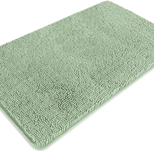 Miniatura 593 de Alfombra de baño pequeña de 12 x 18 pulgadas, lavable y absorbente, antideslizante, alfombra de baño de felpilla gruesa y suave para baño, ducha