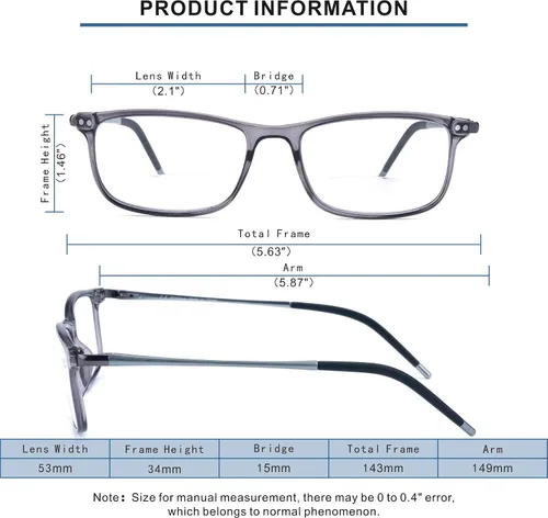 Miniatura 6 de SKYOAK Superb Extremely Light Progressive Multifocus Aluminum Arm TR90 Frame Blue Light Multifocal Readers