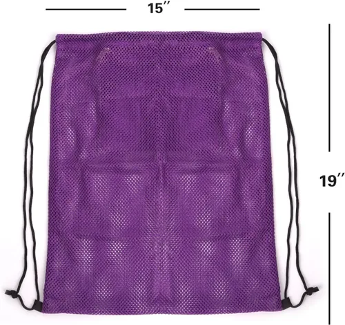 Miniatura 71 de GSE Games & Sports Expert Bolsa de malla con cordón para béisbol, pelotas de pickleball, pelotas de golf, gimnasio, equipo de natación, lavandería