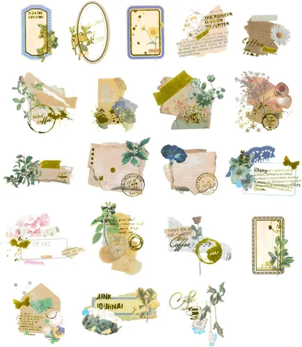 Miniatura 2 de allydrew Calcomanías decorativas para álbumes de recortes, manualidades para papelería, diario, fabricación de tarjetas (60 unidades), lámina dorada