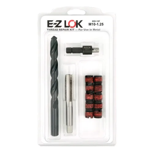 Miniatura 11 de E-Z LOK EZ-329-8 Kit de reparación de roscas para insertos roscados de acero al carbono metálico 1/2-13 y herramientas de instalación