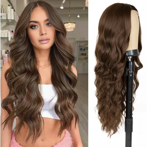 Miniatura 10 de Pelucas rubias 613 para mujer, con línea de cabello de encaje, largas, onduladas, de parte media, resistentes al calor, de pelo sintético de aspecto