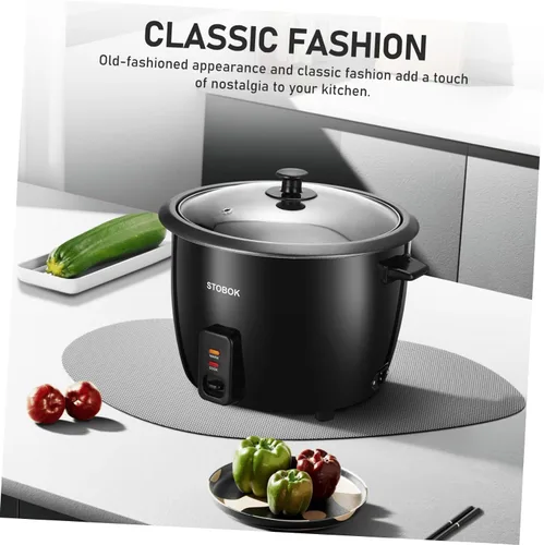 Miniatura 8 de Healifty Arrocera eléctrica portátil con tapa transparente, olla multifuncional para guisos de papilla de arroz, sopas y alimentos al vapor