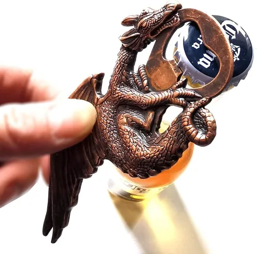 Miniatura 6 de Abridor de botellas de dragón gótico estilo dragón de metal para barman cerveza, abrebotellas, para hombres, regalo, bar, juego de fiesta
