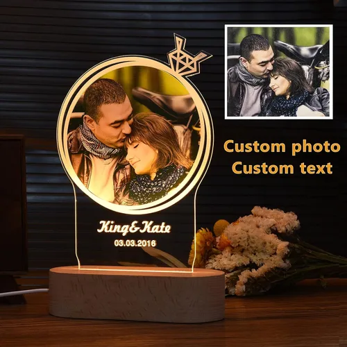 Miniatura 8 de guf Marco de fotos personalizado grabado, marco de fotos personalizado con cristal 3D, regalos para esposa, regalos de novio, regalos de pareja