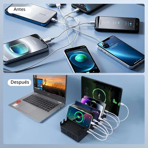 Miniatura 6 de Estación de Carga de 300W para Múltiples Dispositivos - Estación de Carga Rápida USB de 24 Puertos con Entrega de Energía Inteligente - Estación