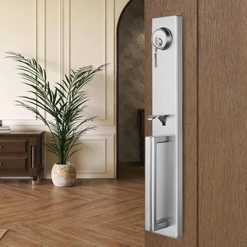 Miniatura 12 de NEWBANG Cerradura electrónica inteligente para puerta con teclado para una sola puerta, manija electrónica sin llave para puerta delantera con Negro