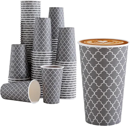 Miniatura 9 de Lamosi Tazas de Café de 10 oz Paquete de 200, Tazas de Café de Papel Desechables, Tazas Desechables, Taza de 10 oz para Bebidas Calientes, Taza