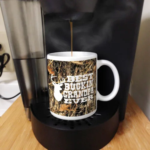 Miniatura 5 de ThisWear Grandpa Gifts Hunting Camo Best Buckin' Grandpa Ever Gift Taza de café de cerámica de 11 oz con asa
