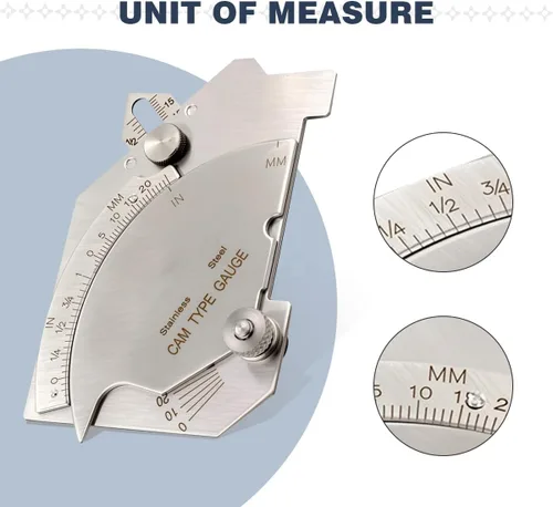 Miniatura 2 de WeldingStop Medidor de leva de puente Soldadura Medidor de garganta de filete de soldadura MG-8 para inspección de juntas de soldadura de superficie