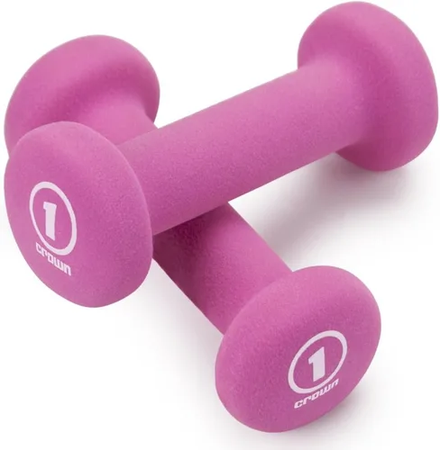 Miniatura 2 de Crown Sporting Goods Juego de 2 pesas de mano para esculpir el cuerpo, juego de mancuernas con revestimiento de neopreno suave, suministros