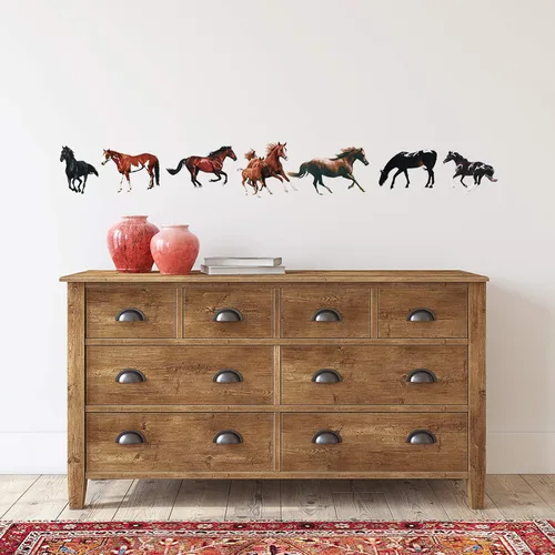 Miniatura 4 de 30 calcomanías de pared de caballo salvaje, calcomanías de pared para decoración, 11.8 x 7.8 pulgadas