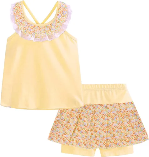 Miniatura 49 de LittleSpring Conjunto de verano para niñas con camiseta sin mangas y pantalones cortos florales