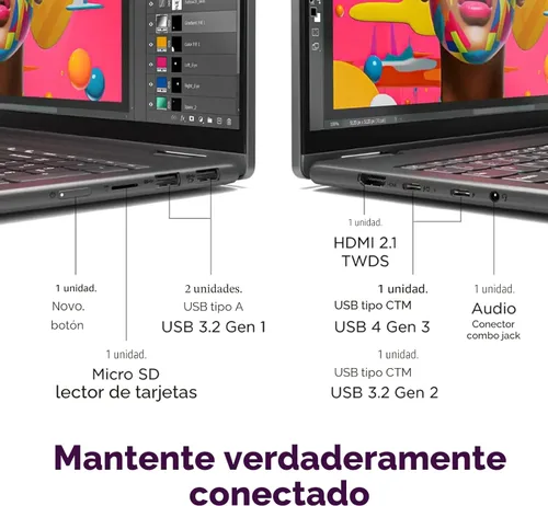 Miniatura 7 de Lenovo Yoga 7i 2 en 1, computadora portátil, pantalla táctil FHD+ 2K de 16 pulgadas, Intel Core Ultra 7 155U de 12 núcleos, LPDDR5X 16 GB, SSD 1 TB