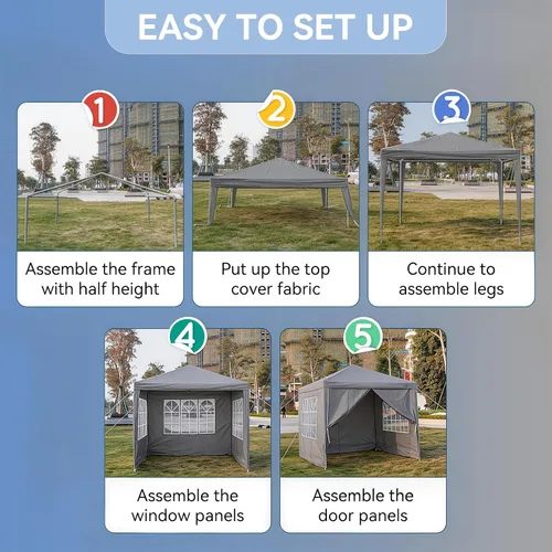 Miniatura 4 de Outvita Tienda de campaña para fiestas al aire libre, toldo para patio, carpa con paredes laterales extraíbles, tienda de campaña instantánea