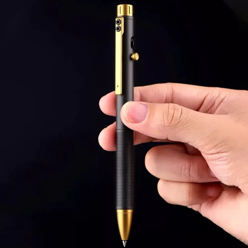 Miniatura 3 de WANERSEN Rotulador de titanio con punta de perno y vidrio de tungsteno, 5.5 pulgadas, negro-dorado